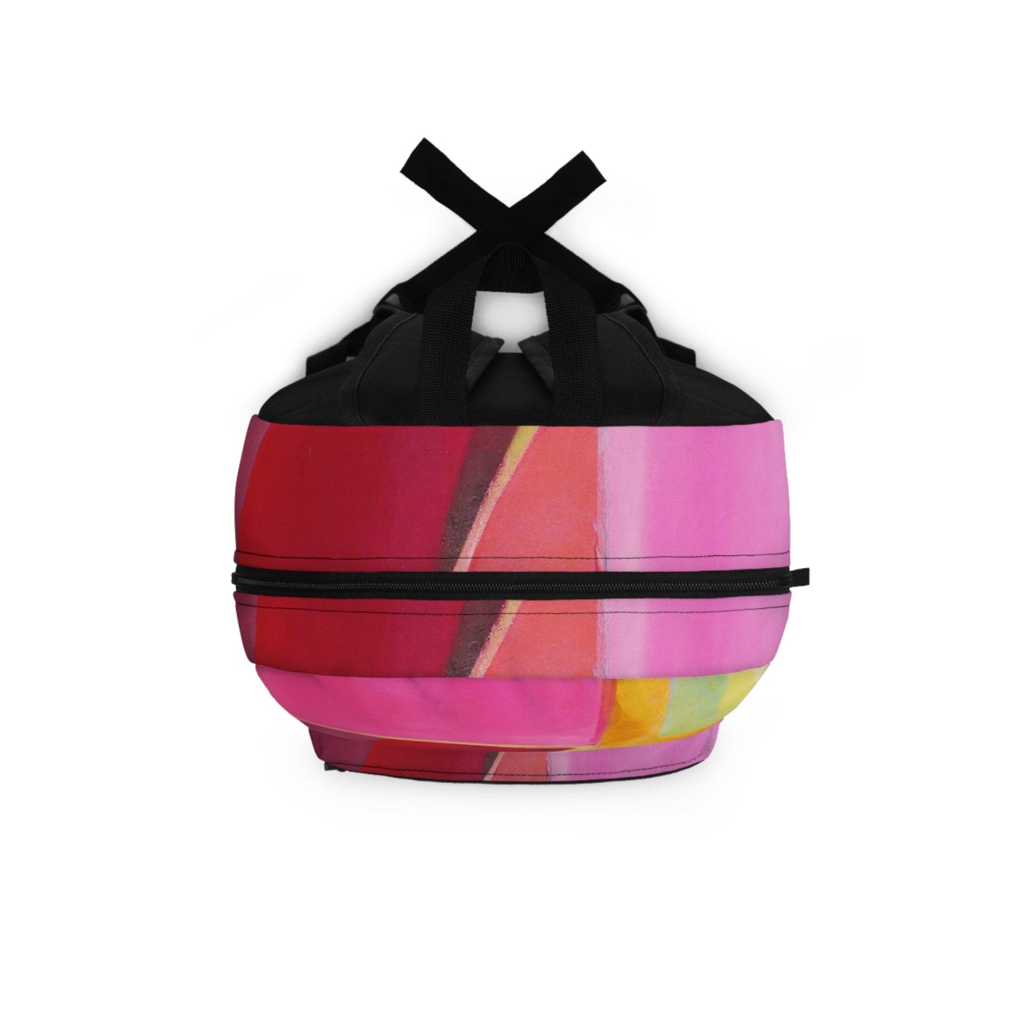 Backpack - Large Water-resistant Bag - Pink Mauve Red Geometric Pattern