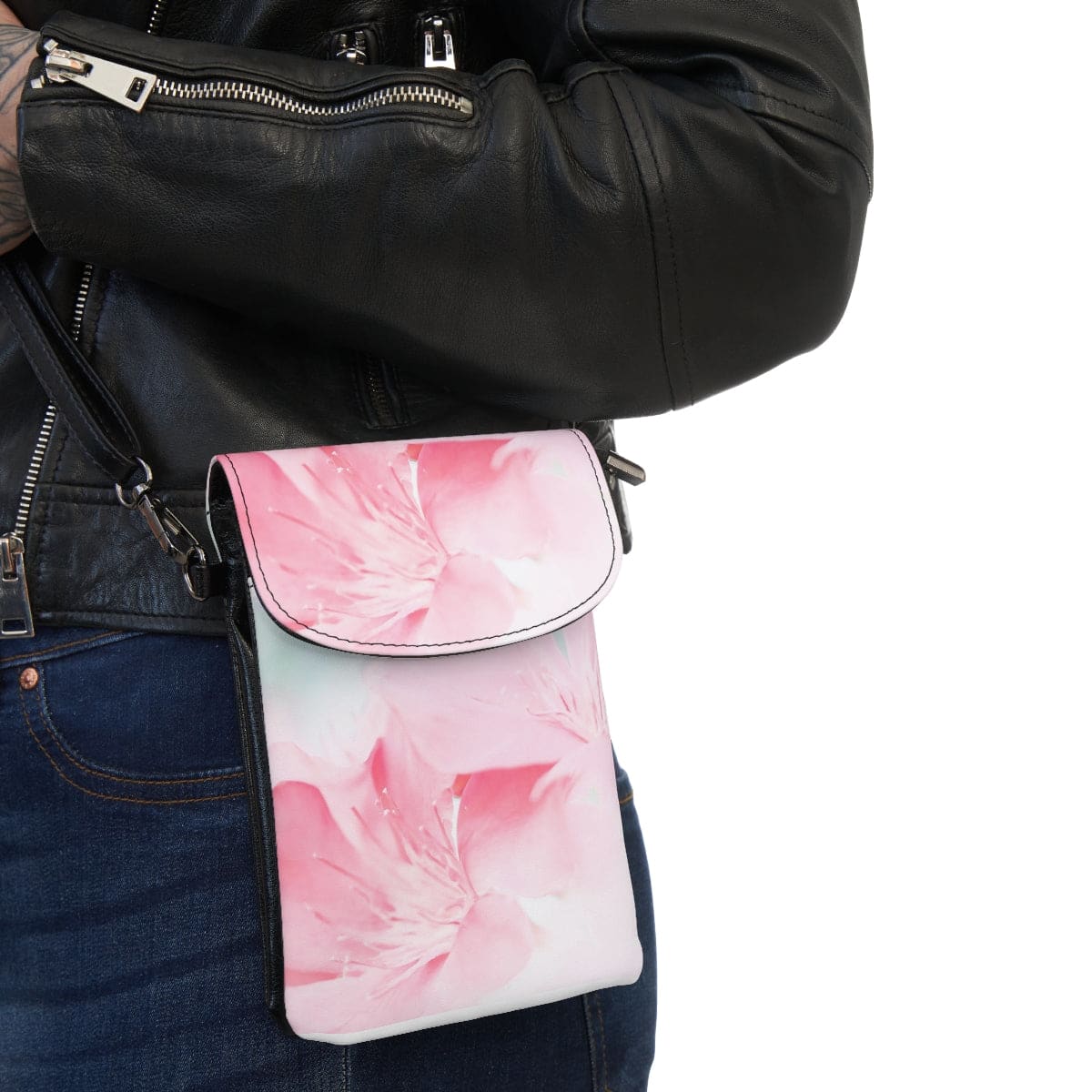 Crossbody Cell Phone Purse - Pink Flower Bloom - Peaceful Spring Nature