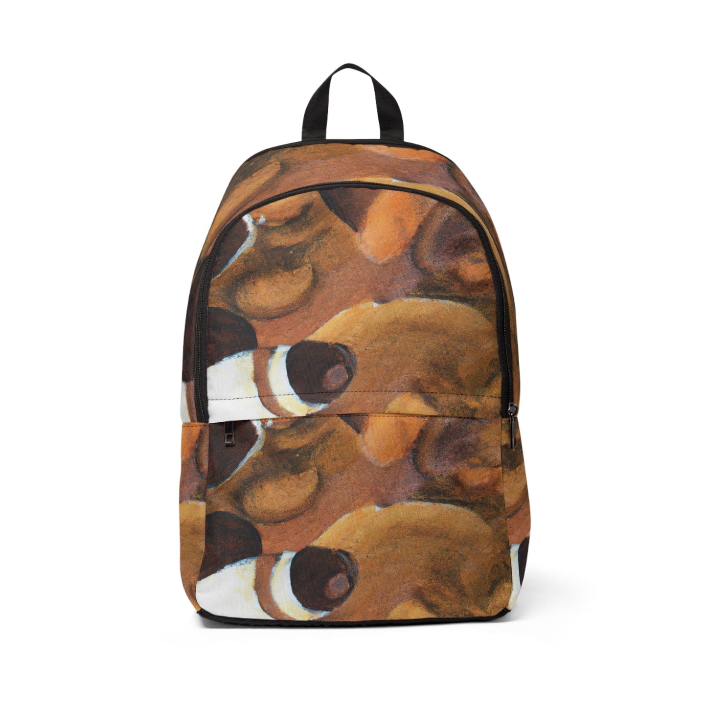 Fashion Backpack Waterproof Brown White Stone Pattern