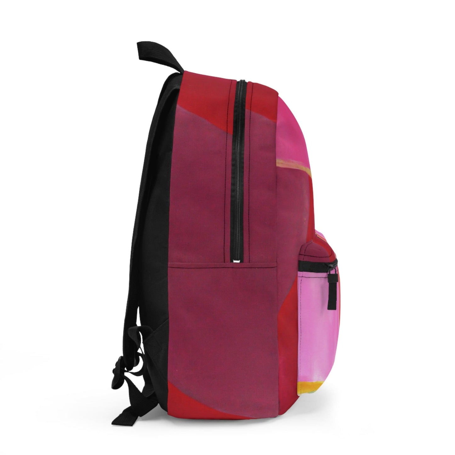Backpack - Large Water-resistant Bag - Pink Mauve Red Geometric Pattern