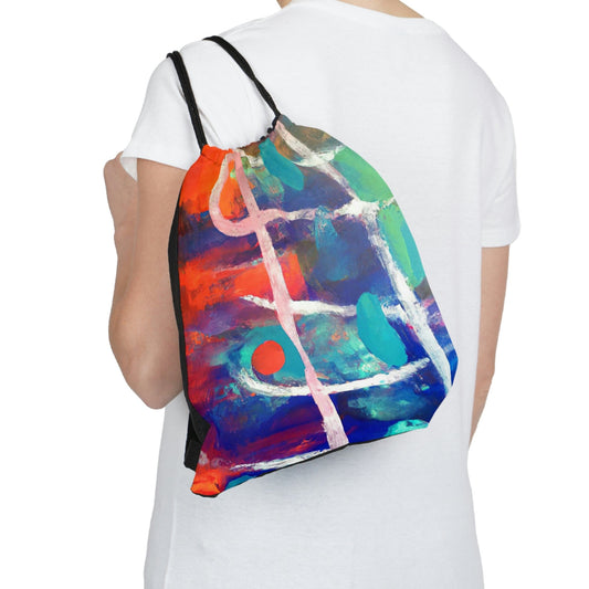 Drawstring Bag - Multicolor Abstract Expression Pattern 030423b