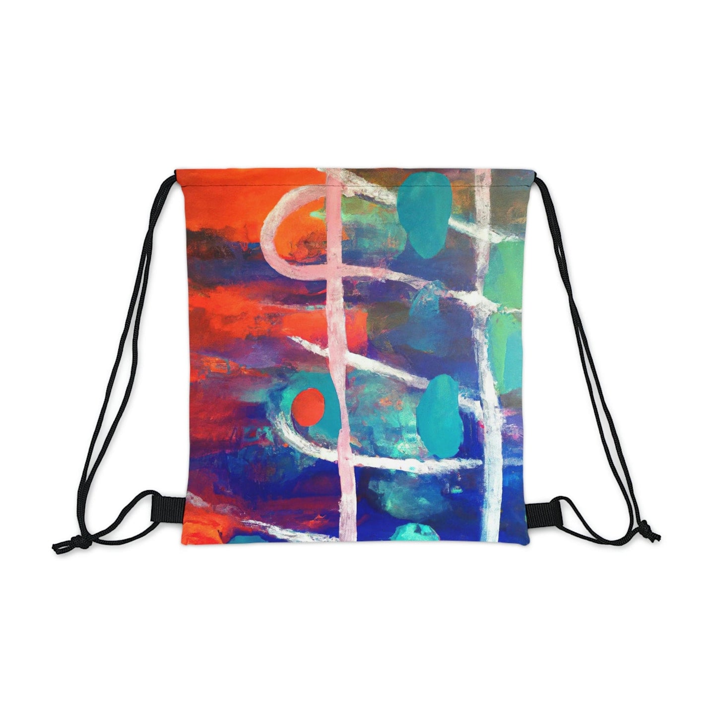Drawstring Bag - Multicolor Abstract Expression Pattern 030423b